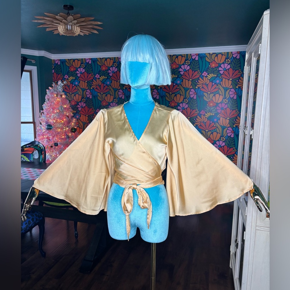 Kimono Butterfly Sleeve Wrap Top